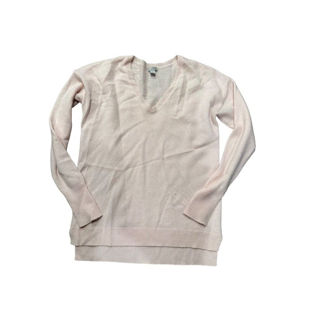Halogen Light Pink V-neck Cashmere Sweater Medium